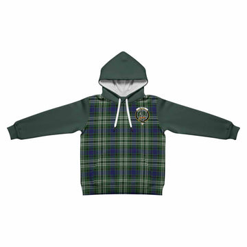 Blyth Tartan Accent Kid Hoodie with Family Crest