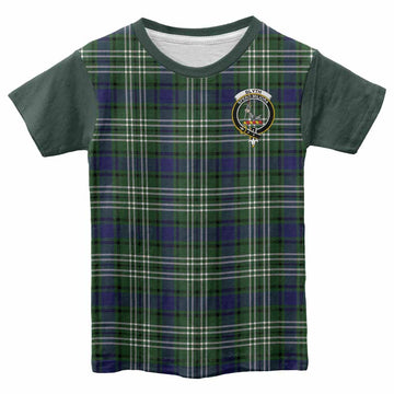 Blyth Tartan Accent Kid T-shirt with Family Crest