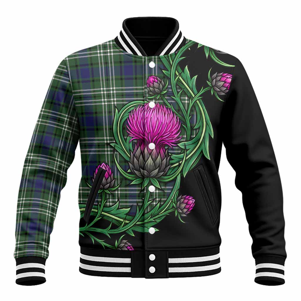 Blyth Tartan Baseball Jacket Resilient Scottish Thistle Unisex - Tartan Vibes Clothing