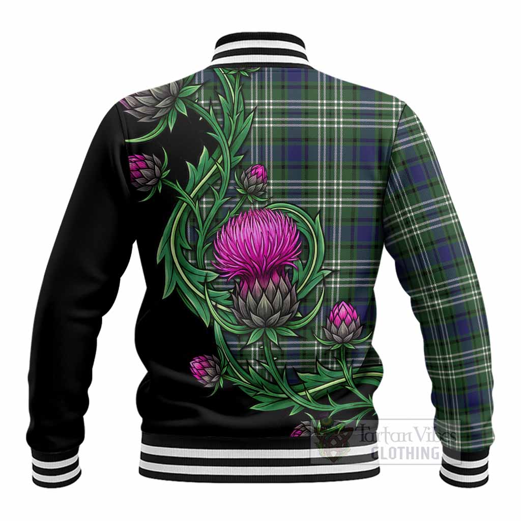 Blyth Tartan Baseball Jacket Resilient Scottish Thistle - Tartan Vibes Clothing