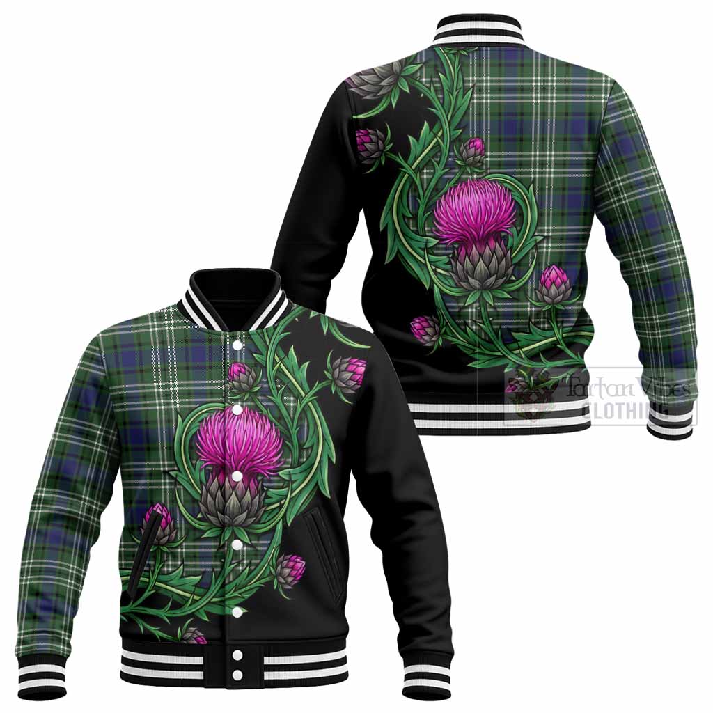 Blyth Tartan Baseball Jacket Resilient Scottish Thistle - Tartan Vibes Clothing