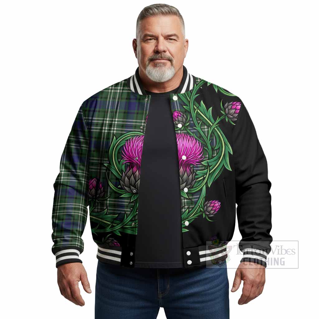 Blyth Tartan Baseball Jacket Resilient Scottish Thistle - Tartan Vibes Clothing