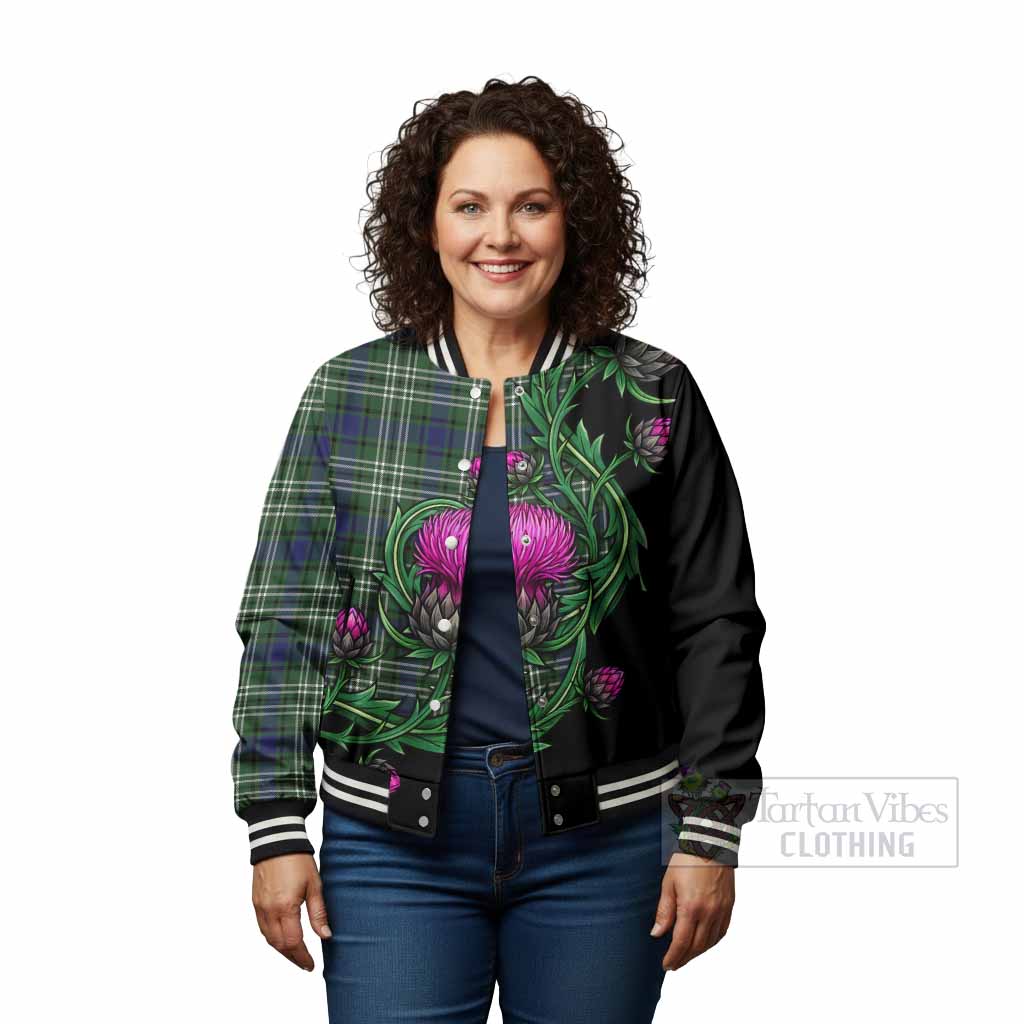 Blyth Tartan Baseball Jacket Resilient Scottish Thistle - Tartan Vibes Clothing