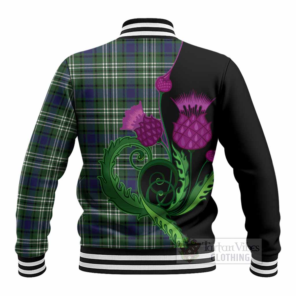 Blyth Tartan Baseball Jacket Traditional Scottish Thistle - Tartan Vibes Clothing