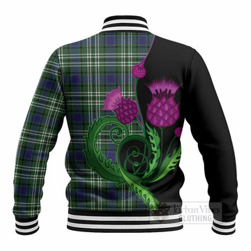 Blyth Tartan Baseball Jacket Traditional Scottish Thistle - Tartan Vibes Clothing