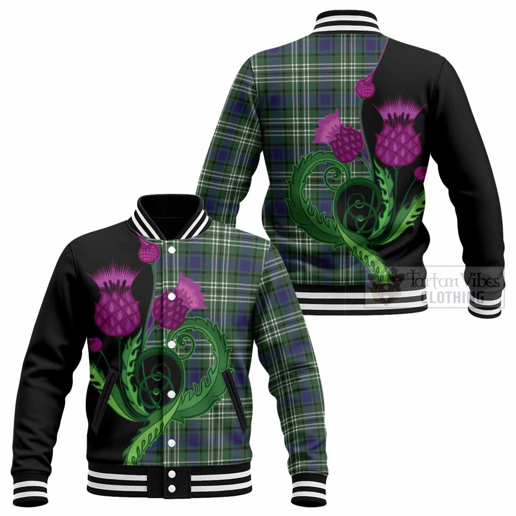 Blyth Tartan Baseball Jacket Traditional Scottish Thistle - Tartan Vibes Clothing