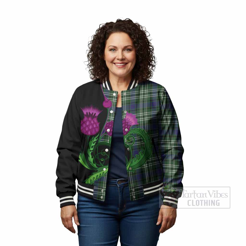 Blyth Tartan Baseball Jacket Traditional Scottish Thistle - Tartan Vibes Clothing