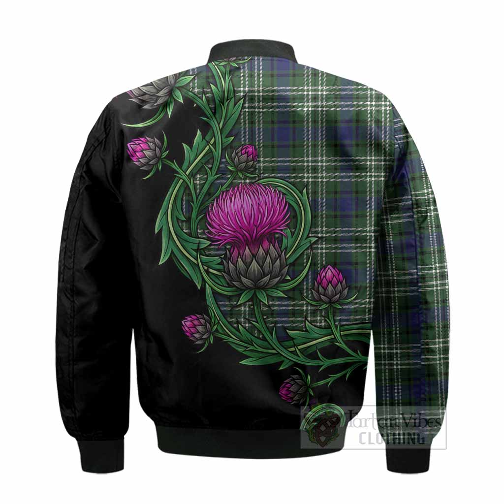 Blyth Tartan Bomber Jacket Resilient Scottish Thistle - Tartan Vibes Clothing