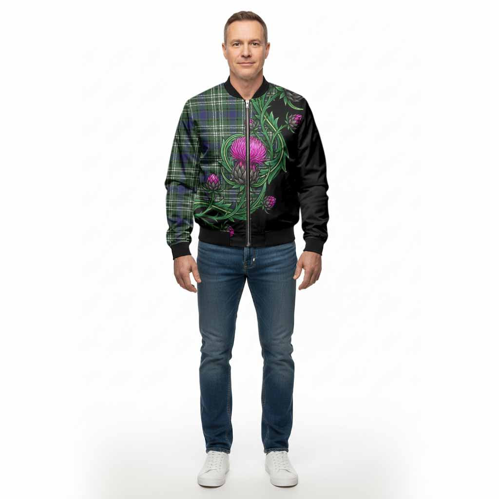 Blyth Tartan Bomber Jacket Resilient Scottish Thistle - Tartan Vibes Clothing