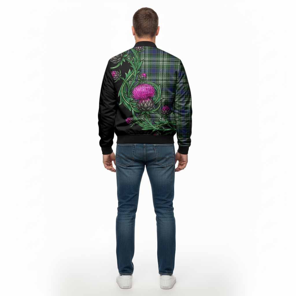 Blyth Tartan Bomber Jacket Resilient Scottish Thistle - Tartan Vibes Clothing