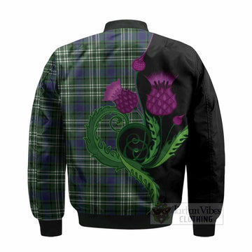 Blyth Tartan Bomber Jacket Traditional Scottish Thistle - Tartan Vibes Clothing
