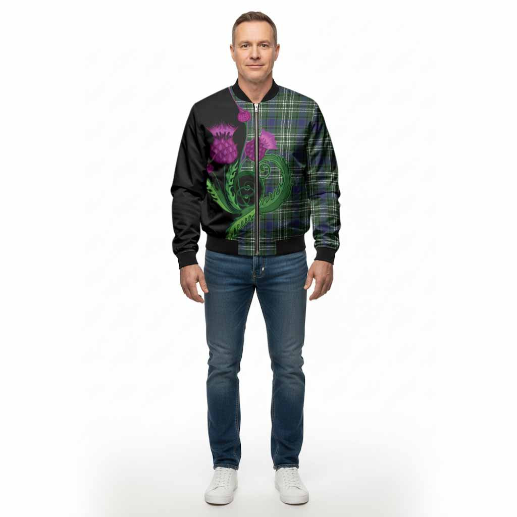 Blyth Tartan Bomber Jacket Traditional Scottish Thistle - Tartan Vibes Clothing