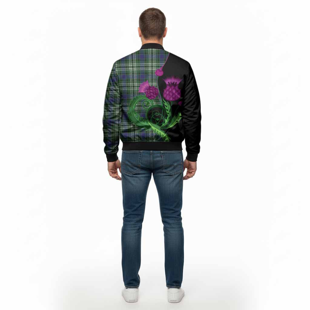 Blyth Tartan Bomber Jacket Traditional Scottish Thistle - Tartan Vibes Clothing