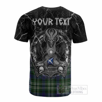 Blyth Tartan Crest Cotton T-shirt Celtic Odin's Raven Legacy