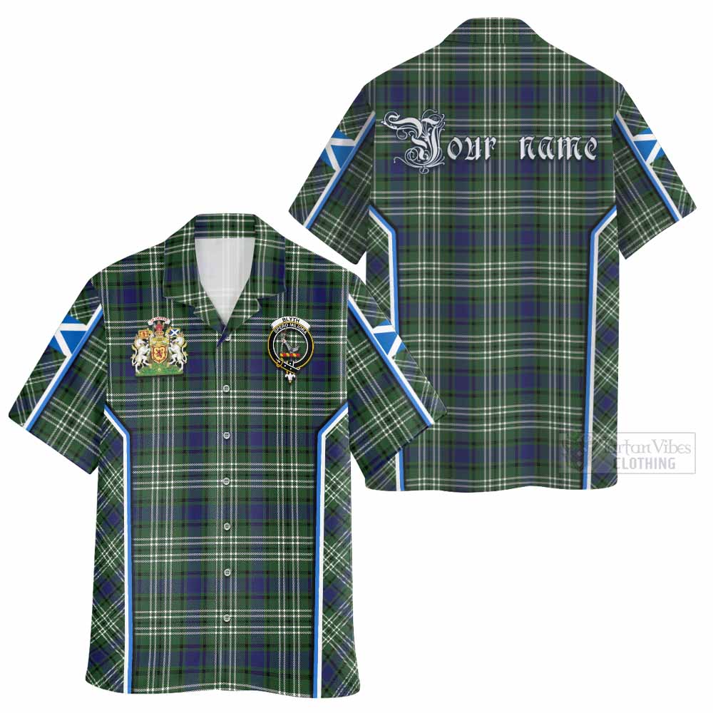 Blyth Tartan Crest Hawaiian Shirt Scotland Coat of Arm Flag Style - Tartan Vibes Clothing