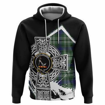 Blyth Tartan Crest Hoodie Scottish Celtic Cross Heritage