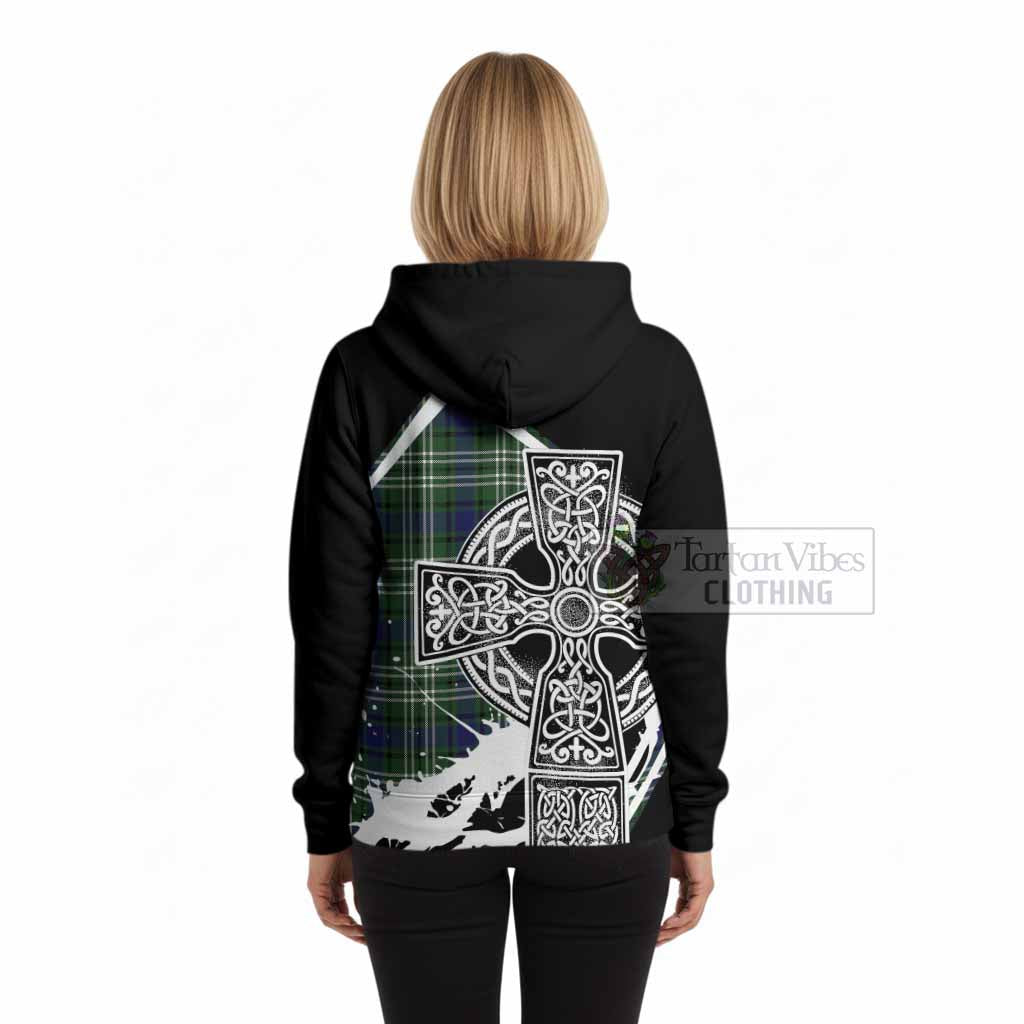 Blyth Tartan Crest Hoodie Scottish Celtic Cross Heritage