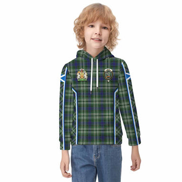 Blyth Tartan Crest Kid Hoodie Scotland Coat of Arm Flag Style - Tartan Vibes Clothing