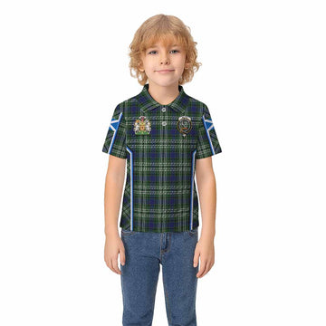 Blyth Tartan Crest Kid Polo Shirt Scotland Coat of Arm Flag Style - Tartan Vibes Clothing