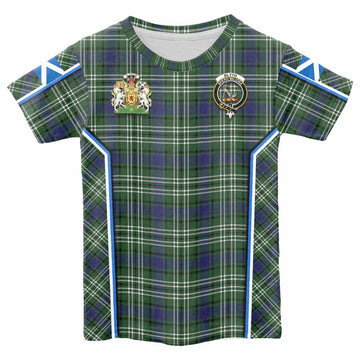 Blyth Tartan Crest Kid T-shirt Scotland Coat of Arm Flag Style - Tartan Vibes Clothing