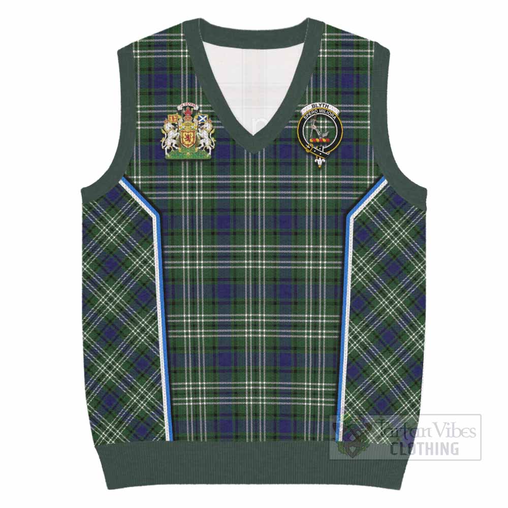Blyth Tartan Crest Knitted V-Neck Vest Scotland Coat of Arm Flag Style - Tartan Vibes Clothing