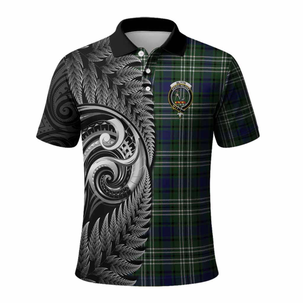 Blyth Tartan Crest Polo Shirt With New Zealand Silver Fern Maori Koru