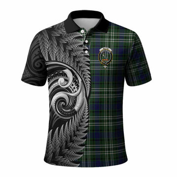 Blyth Tartan Crest Polo Shirt With New Zealand Silver Fern Maori Koru