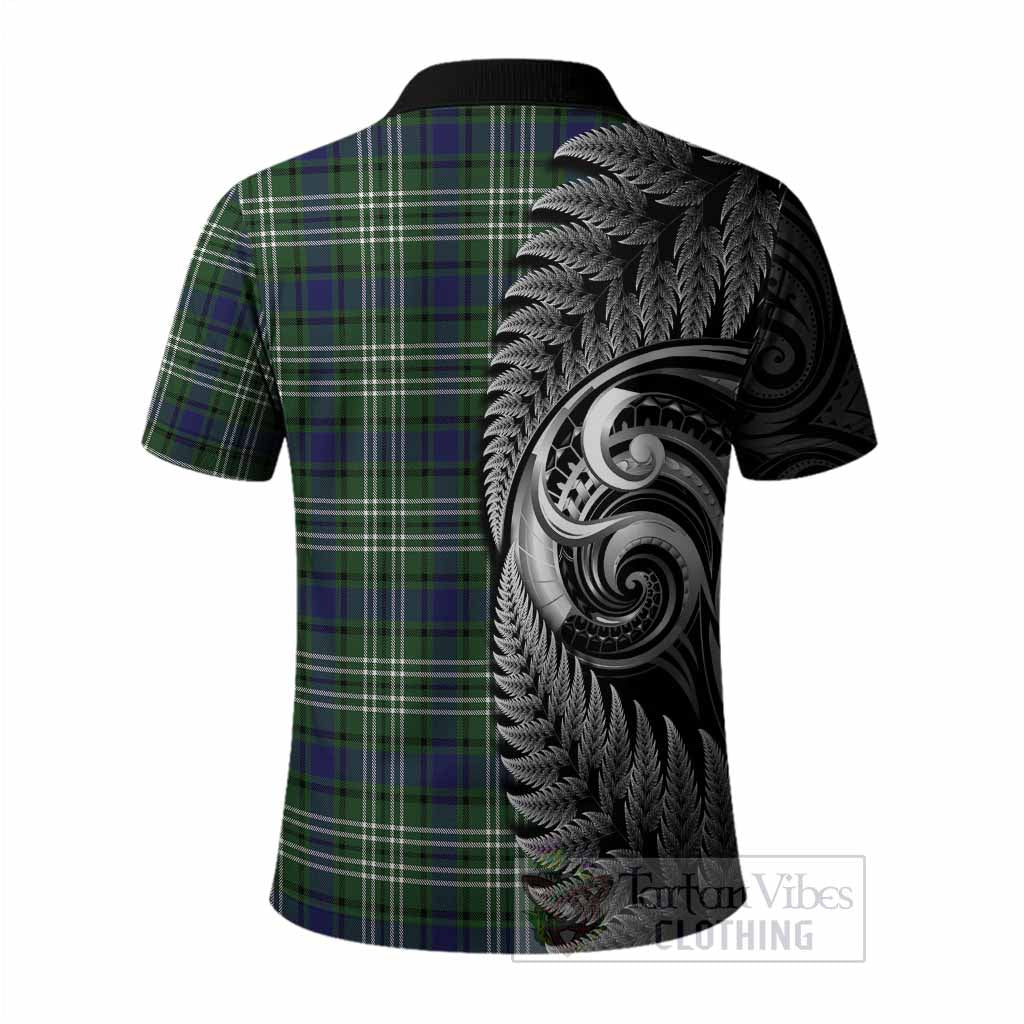 Blyth Tartan Crest Polo Shirt With New Zealand Silver Fern Maori Koru