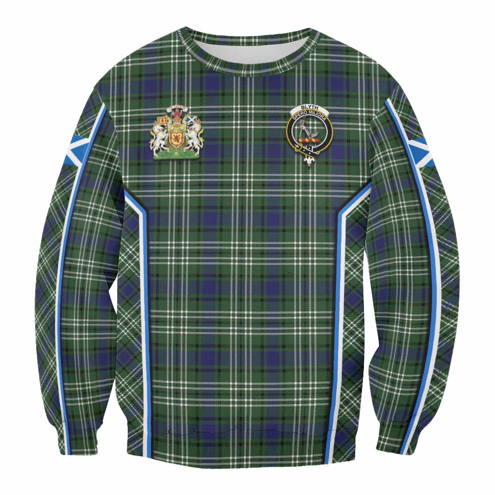 Blyth Tartan Crest Sweatshirt Scotland Coat of Arm Flag Style - Tartan Vibes Clothing