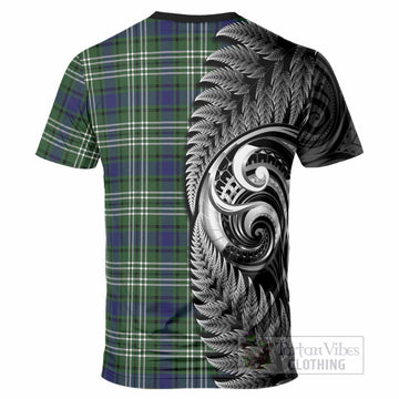 Blyth Tartan Crest T-Shirt With New Zealand Silver Fern Maori Koru