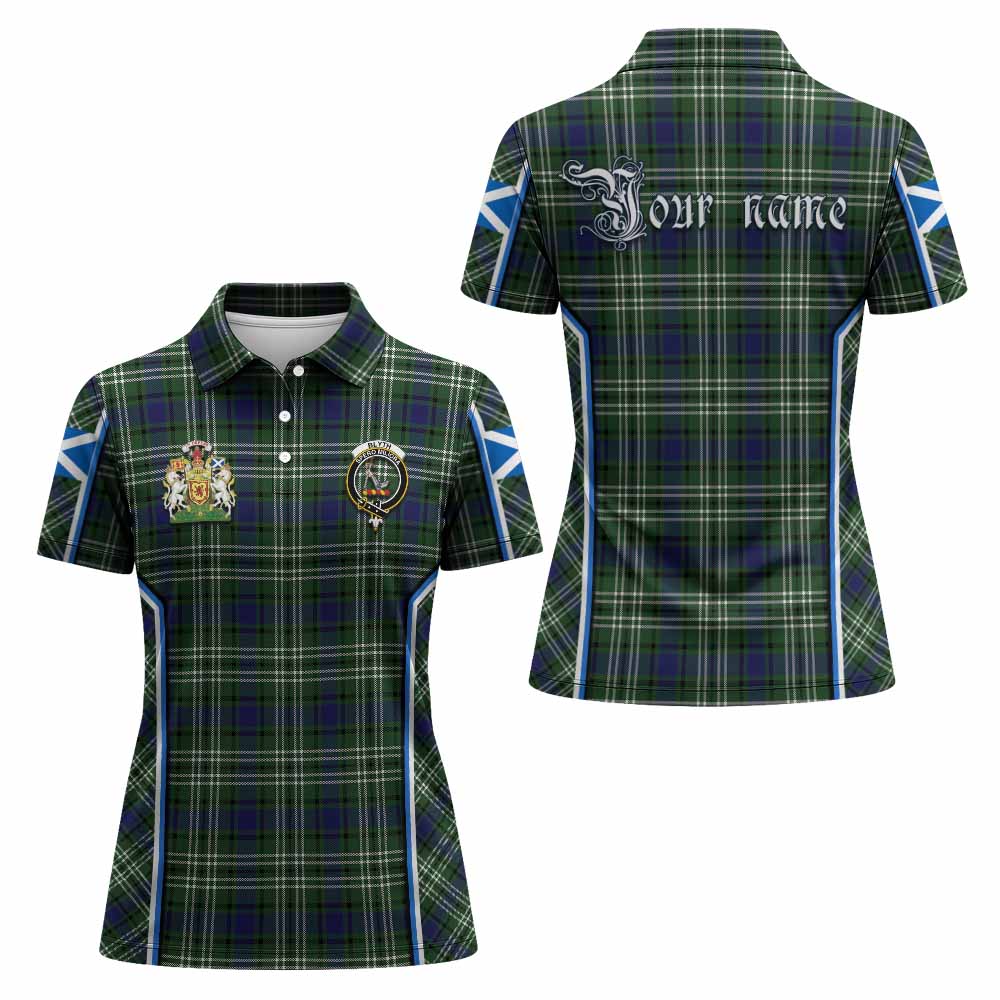 Blyth Tartan Crest Women's Polo Shirt Scotland Coat of Arm Flag Style - Tartan Vibes Clothing