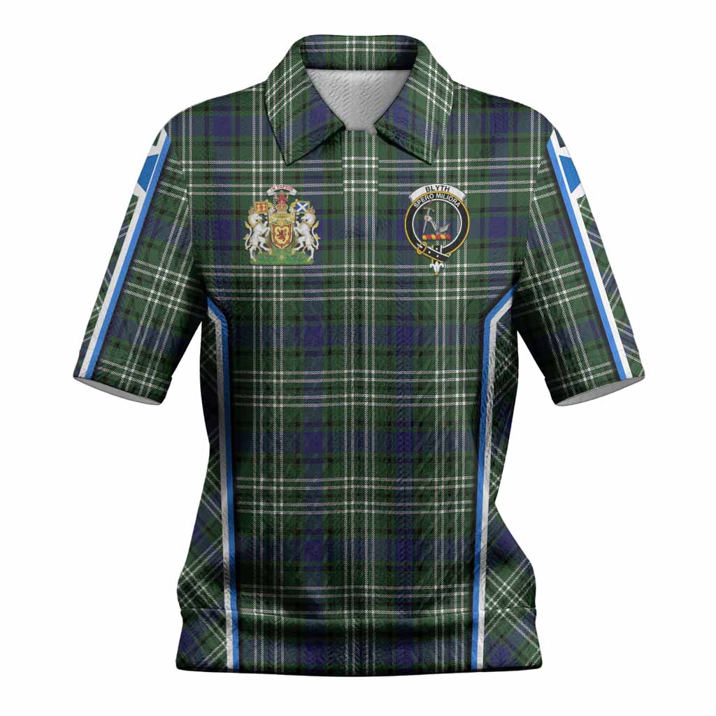 Blyth Tartan Crest Women’s Polo Sweater Top Scotland Coat of Arm Flag Style