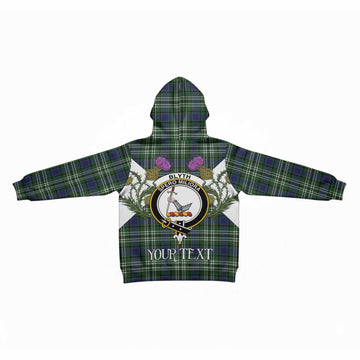Blyth Tartan Family Crest Kid Hoodie Scottish Burns Night Thistle Floral