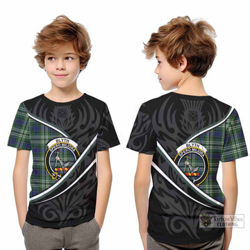 Blyth Tartan Family Crest Kid T-shirt Celtic Scottish Thistle Floral - Tartan Vibes Clothing