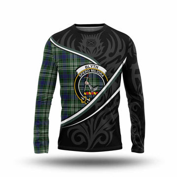 Blyth Tartan Family Crest Long Sleeve T-Shirt Celtic Scottish Thistle Floral - Tartan Vibes Clothing