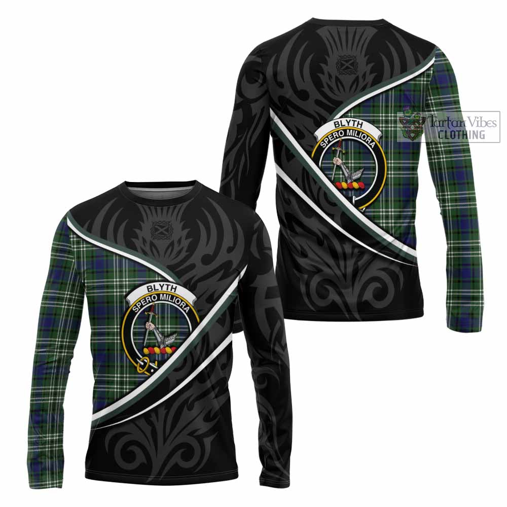 Blyth Tartan Family Crest Long Sleeve T-Shirt Celtic Scottish Thistle Floral - Tartan Vibes Clothing