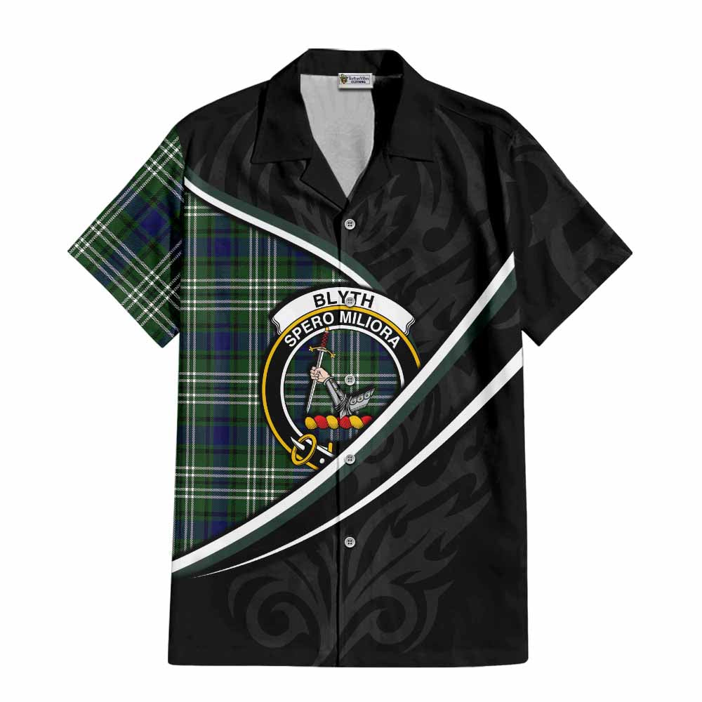 Blyth Tartan Family Crest Short Sleeve Button Shirt Celtic Scottish Thistle Floral - Tartan Vibes Clothing
