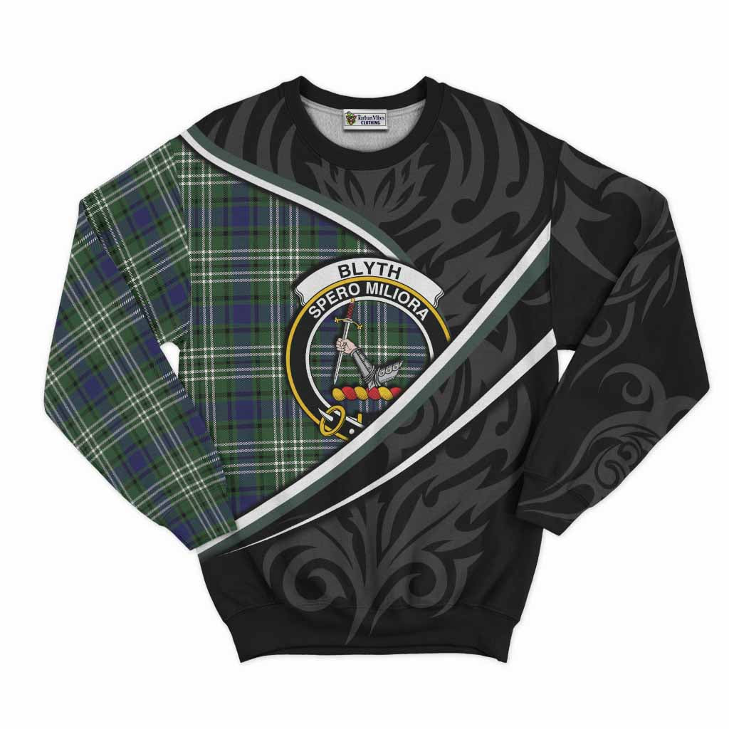 Blyth Tartan Family Crest Sweatshirt Celtic Scottish Thistle Floral - Tartan Vibes Clothing