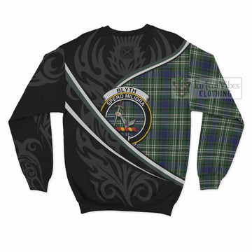 Blyth Tartan Family Crest Sweatshirt Celtic Scottish Thistle Floral - Tartan Vibes Clothing