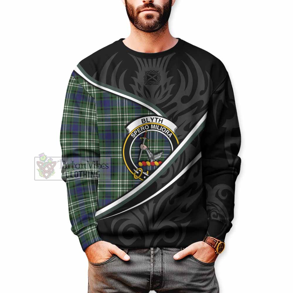 Blyth Tartan Family Crest Sweatshirt Celtic Scottish Thistle Floral - Tartan Vibes Clothing