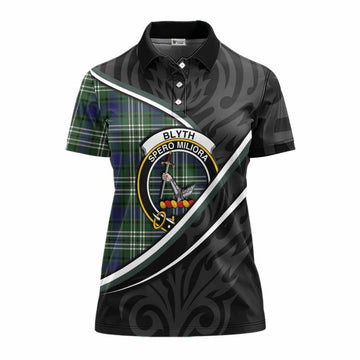 Blyth Tartan Family Crest Women's Polo Shirt Celtic Scottish Thistle Floral - Tartan Vibes Clothing