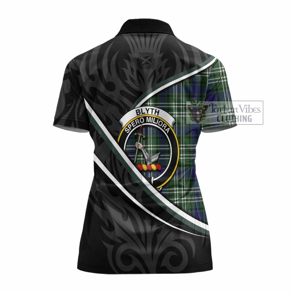 Blyth Tartan Family Crest Women's Polo Shirt Celtic Scottish Thistle Floral - Tartan Vibes Clothing