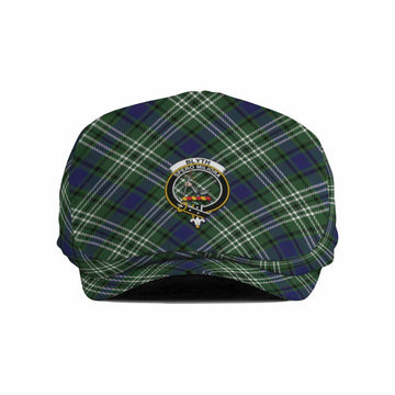 Blyth Tartan Flat Cap, Jeff Cap Cross Style with Family Crest