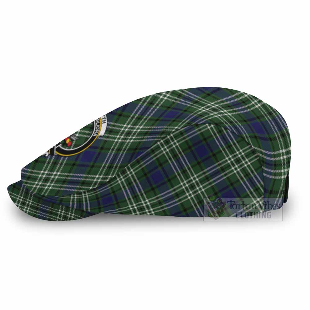 Blyth Tartan Flat Cap, Jeff Cap Cross Style with Family Crest - Tartan Vibes Clothing