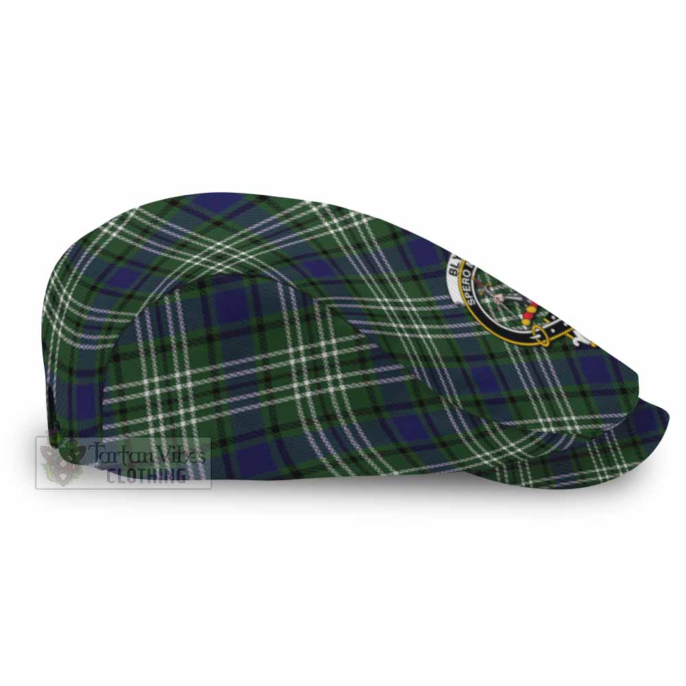 Blyth Tartan Flat Cap, Jeff Cap Cross Style with Family Crest - Tartan Vibes Clothing