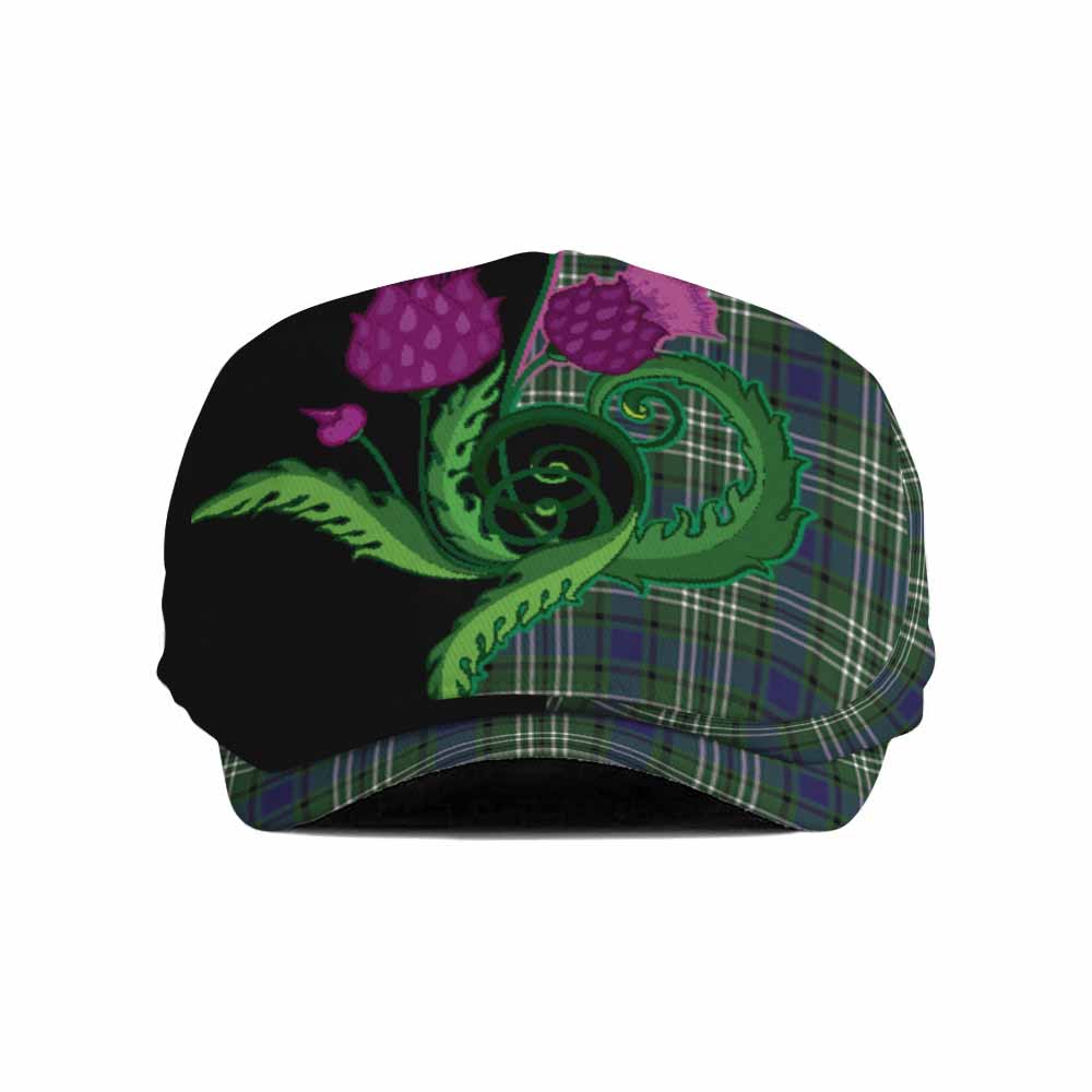 Blyth Tartan Flat Cap, Jeff Cap Traditional Scottish Thistle