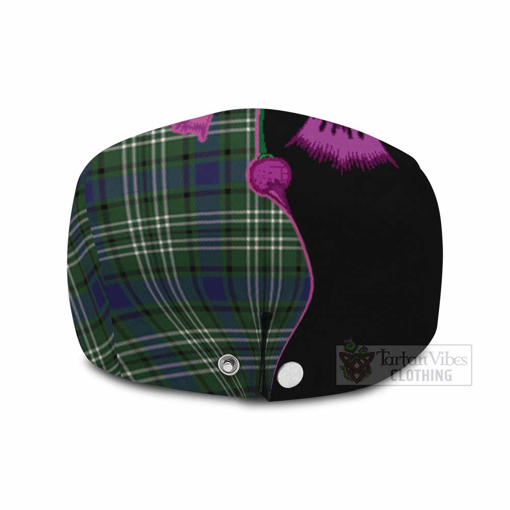 Blyth Tartan Flat Cap, Jeff Cap Traditional Scottish Thistle