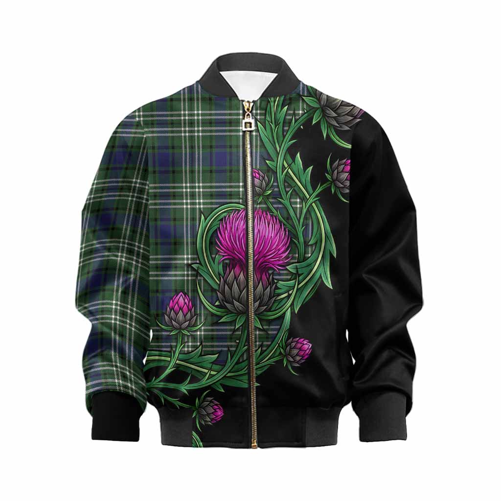 Blyth Tartan Kid Bomber Jacket Resilient Scottish Thistle Kid XS - Tartan Vibes Clothing