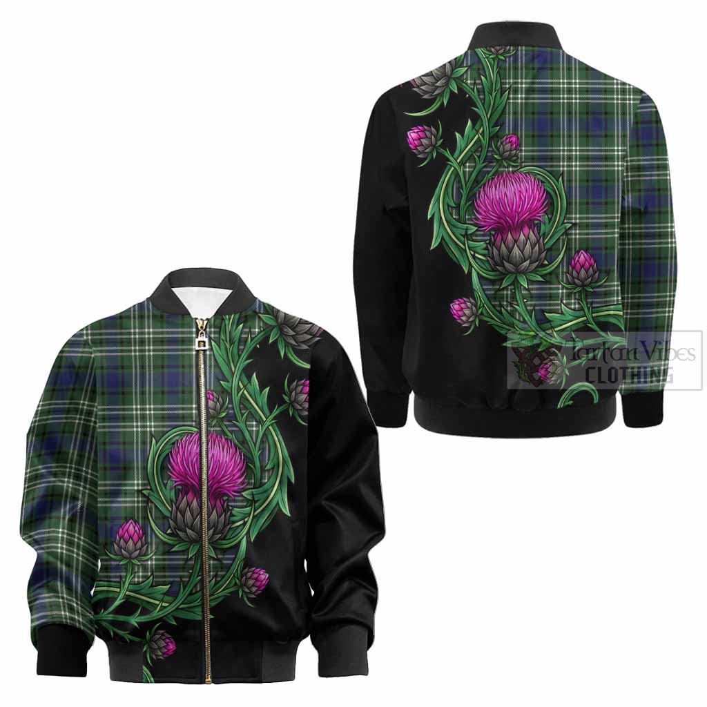 Blyth Tartan Kid Bomber Jacket Resilient Scottish Thistle - Tartan Vibes Clothing