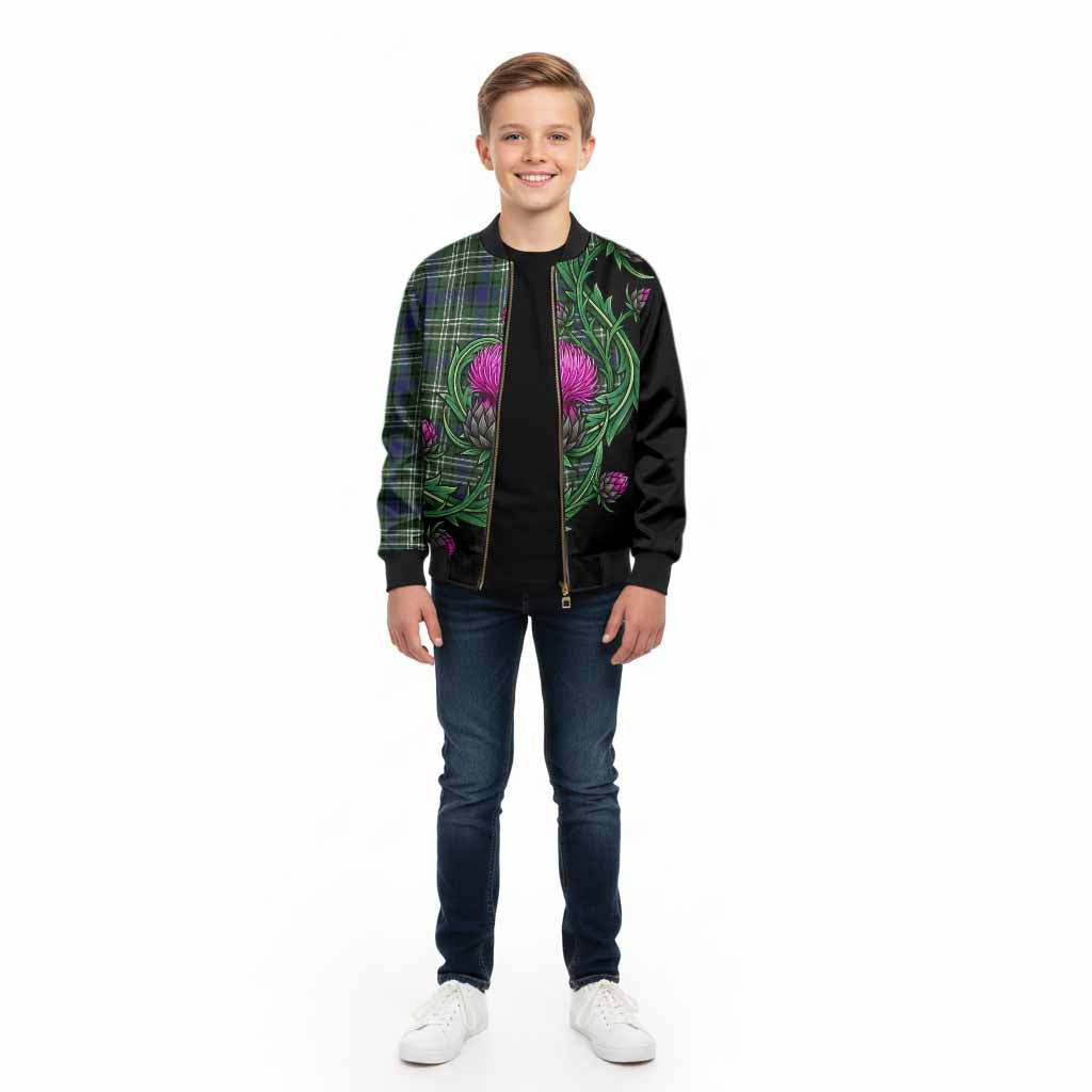Blyth Tartan Kid Bomber Jacket Resilient Scottish Thistle - Tartan Vibes Clothing